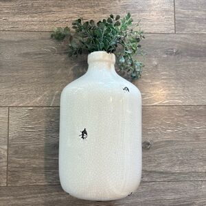 Elegant White Ceramic Vase with Greenery